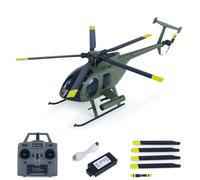 wheelfun Plastic 1/28 Rc Era Remote Control Helicopter C189 Dual Brushless Motors Metal Servo Aileronless Design Model Toy Gift for Adult(Army Green)