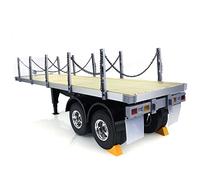 wheelfun RC Tractor Flatbed Semi Trailer Truck 1/14 2Axle Compatible With DIY Tamiya Construction Vehicle Model