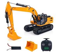wheelfun RTR Metal 1/12 Hydraulic Remote Control Excavator 323GX 3 Way Valve RC Digger Model Quick Coupler Flysky ST8 Radio Battery