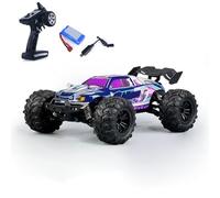 wheelfun Scy 16101 1/16 4X4 Radio Controlled Monster Truck Rc Off-Road Car Muti-Terrain Brushed Motor Esc Light Battery RTR Vehicle Model Hobby Grade Model for Adult Hobby(Purple)