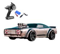 wheelfun Scy 16303 1/16 2.4Ghz Remote Control Muscle Car 4Wd Rc Drift Vehicle 7 Modes Light Reserved Power Connectors Charging Protection Hobby Grade Model for Adult Hobby(Gray)