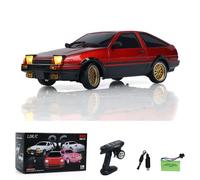 wheelfun US in Stock, 1/18 RC Drift Racing Car 86 Rwd LDRC LD1801 Wireless Control Vehicle Gyroscope Light System Motor Servo ESC Hobby Grade Model for Birthday Gift(Vintage Red with Gyro)