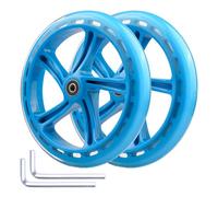 WHEELGOO 8-inch Scooter PU Replacement Wheels 200mm for Razor A5 Kick Scooter, Pack of 2 (Blue)