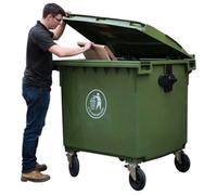 Wheelie Bin; 1100L; Polyethylene; Green