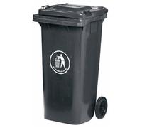 Wheelie Bin; 120L; 30% Recycled Polyethylene; Dark Grey