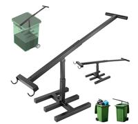 Wheelie Bin Compactor Manual Trash Compactor Heavy Duty Rubbish & Recycling Waste Crusher Adjustable Height Rubbish Press General Waste Compactor for Home Garden Restaurant Community Sanitation, Black