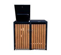 Wheelie bin cover wood effect lift up lid (Double)