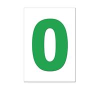 Wheelie Bin Green Number 0 - Self Adhesive Waterproof Durable Vinyl Stickers - Digitally Cut to the sticker Shape - size 170mm (0)