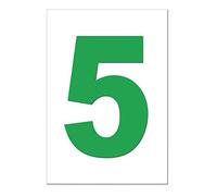 Wheelie Bin Green Number 5 - Self Adhesive Waterproof Durable Vinyl Stickers - Digitally Cut to The Sticker Shape - Size 170mm (5)