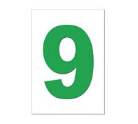 Wheelie Bin Green Number 9 - Self Adhesive Waterproof Durable Vinyl Stickers - Digitally Cut to The Sticker Shape - Size 170mm (9)