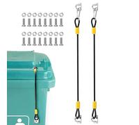 Wheelie Bin Lid Lock Outdoor Heavy Duty Wheelie Bin Locks Bear Proof Lock Set Rubber Coated Braided Wire Rope Trash Can Lid Closure Straps for Home Garden Patio Yard