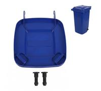 Wheelie Bin Lid Replacement, 30L Heavy-duty Blue Outdoor Trash Bin Lid Replacement Plastic Dustbin Cover Easy-install Garbage Can for Kitchen Bathroom Waste Containers 13.20X12.58X1.10in