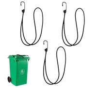 Wheelie Bin Locks 3 Pack - Heavy Duty Bungee Strap Locks for Wheelie Bins, Secure Bin Clips & Straps for Lid Security, UK Design