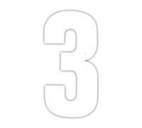 Wheelie Bin Number Stickers White 17cm High 3
