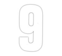 Wheelie Bin Number Stickers White 17cm High 9