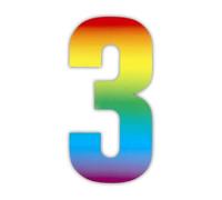 Wheelie Bin numbers Rainbow 3