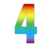 Wheelie Bin numbers Rainbow 4