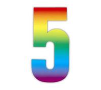 Wheelie Bin numbers Rainbow 5