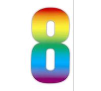 Wheelie Bin numbers Rainbow 8