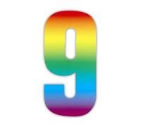 Wheelie Bin numbers Rainbow 9