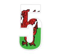 Wheelie Bin numbers Welsh Dragon 5