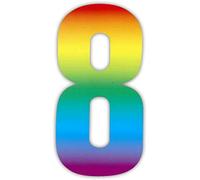 Wheelie Bin numbers x3 Rainbow 8