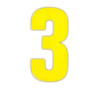 Wheelie Bin numbers Yellow 3
