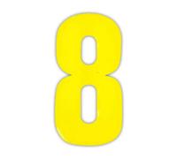 Wheelie Bin numbers Yellow 8