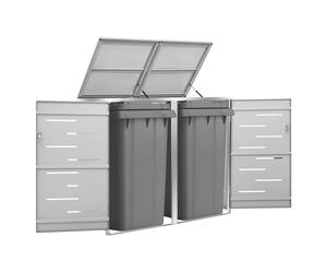 Wheelie Bin Shed Anthracite 138x77.5x112.5cm Galvanised Steel Lockable AntiRust