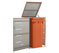 Wheelie Bin Shed Anthracite 69x77.5x112.5cm Galv Steel & Stainless Lockable Lid