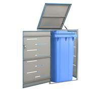 Wheelie Bin Shed Anthracite 69x77.5x112.5cm Galvanised Steel Frame Lockable Lid
