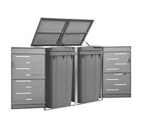 Wheelie Bin Shed Anthracite Galvanised & Stainless Steel 69x77.5x112.5cm 2x Lock