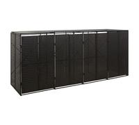 (black) vidaXL Wheelie Bin Shed Garden Outdoor Rubbish Bin Shed Storage Poly Rattan