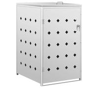 vidaXL Triple Wheelie Bin Shed 240L Stainless Steel Garbage Bin Box Outdoor