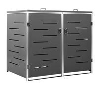 Vidaxl Double Wheelie Bin Shed 138X77.5X112.5 Cm Stainless Steel