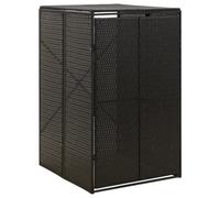 Wheelie Bin Shed Garden Outdoor Rubbish Bin Shed Storage Poly Rattan vidaXL