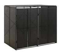 (black) vidaXL Wheelie Bin Shed Garden Outdoor Rubbish Bin Shed Storage Poly Rattan