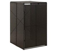 Wheelie Bin Shed Garden Outdoor Rubbish Bin Shed Storage Poly Rattan vidaXL