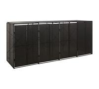 (black) vidaXL Wheelie Bin Shed Garden Outdoor Rubbish Bin Shed Storage Poly Rattan