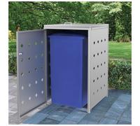 Wheelie Bin Shed Silver 69x77.5x115cm Stainless Steel 240L Lockable Ventilated.