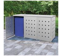 Wheelie Bin Shed Silver Stainless Steel 69x77.5x115cm for 240L Bin Lockable Plus