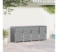 Wheelie Bin Storage 4x240L Stainless Steel Grey 276x77.5x112.5cm Expandable Soft