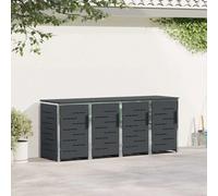 Wheelie Bin Storage Anthracite 276x77.5x112.5cm Stainless Steel 4×240L Magnetic