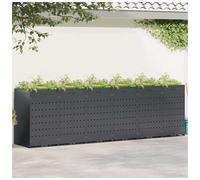 Wheelie Bin Storage Anthracite 68x77.5x121.5cm Powder-Coated Steel Planter.