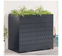 Wheelie Bin Storage Anthracite Powder-Coated Steel 136x77.5x121.5cm Weatherproof