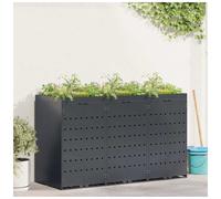 Wheelie Bin Storage Anthracite Powder-Coated Steel 204x77.5x121.5cm Planter Roof