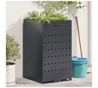 Wheelie Bin Storage with Planter Roof Powder-coated Steel Unit vidaXL