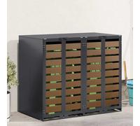 vidaXL Anthracite 2 Wheelie Bin Storage Shed with HDPE Door - Size: 115.5 x 136 x 77.5cm - Grey - Wilko