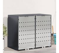 Wheelie Bin Storage Anthracite Steel 136x77.5x115.5cm Expandable Ventilated Slim