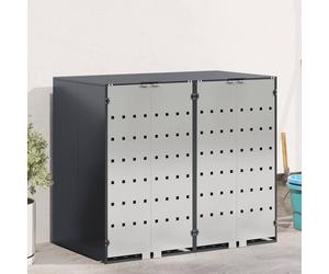 Wheelie Bin Storage Anthracite Steel 136x77.5x115.5cm Expandable Ventilated Slim